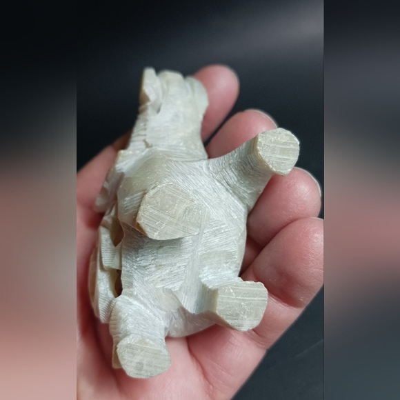 2.5" Hand Carved Soap Stone Elephant Figure With baby Inside - Picture 5 of 10